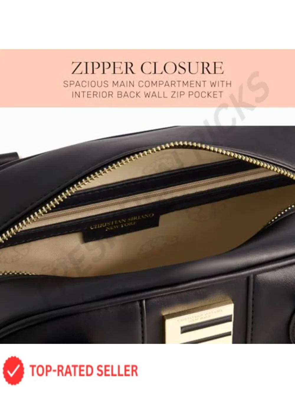 Christian Siriano Milano Bowling Satchel Crossbody Handbag with Adjustable Strap
